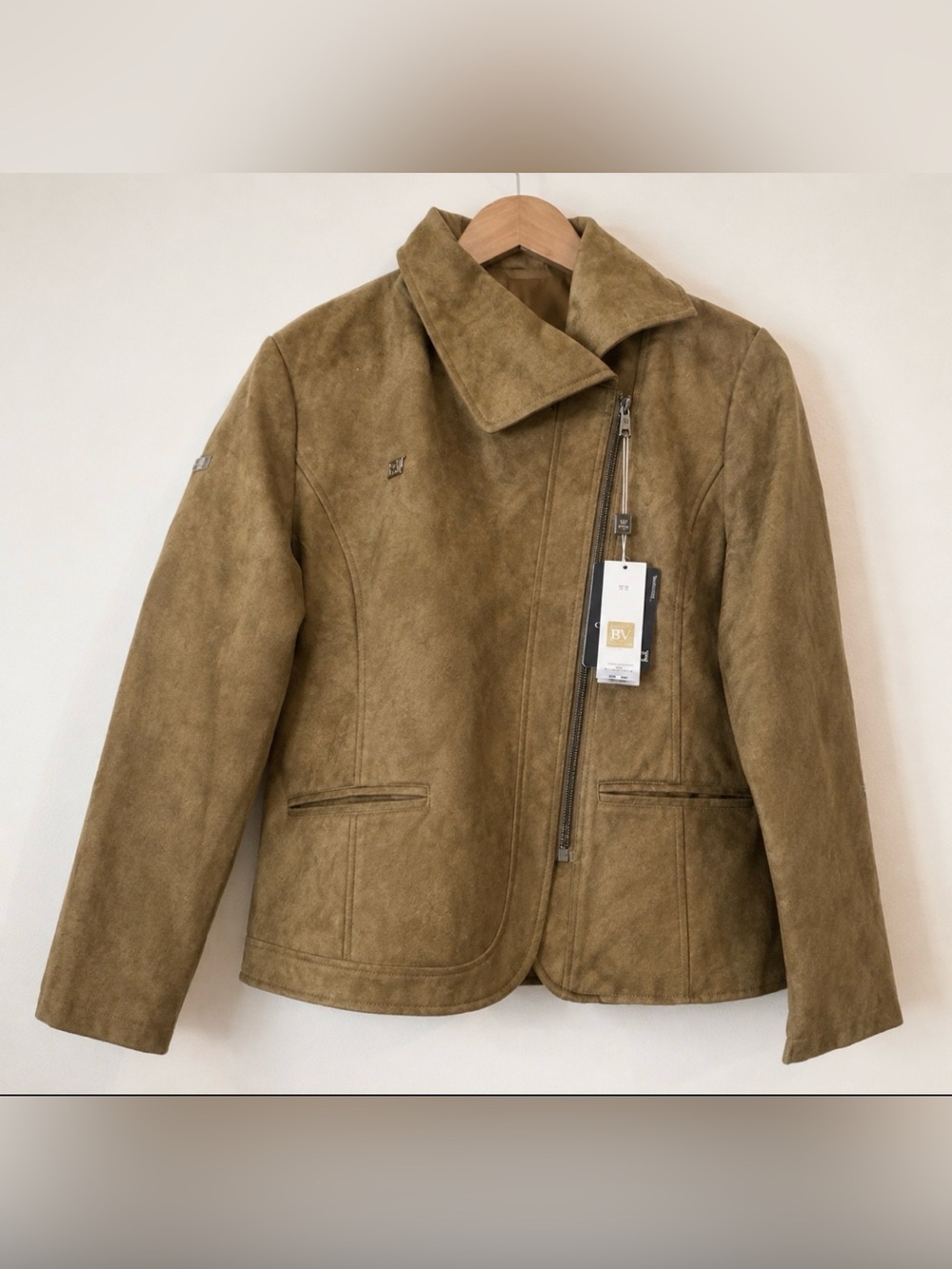 BV Clothing Brown Suede Leather Jacket Italia Men’s - Size L - NWT